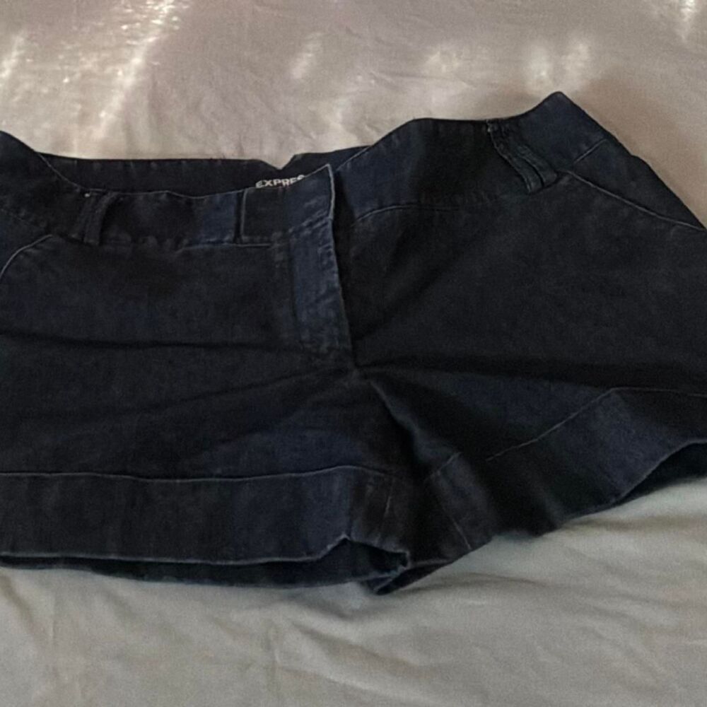 Express Women's Navy and Blue Shorts